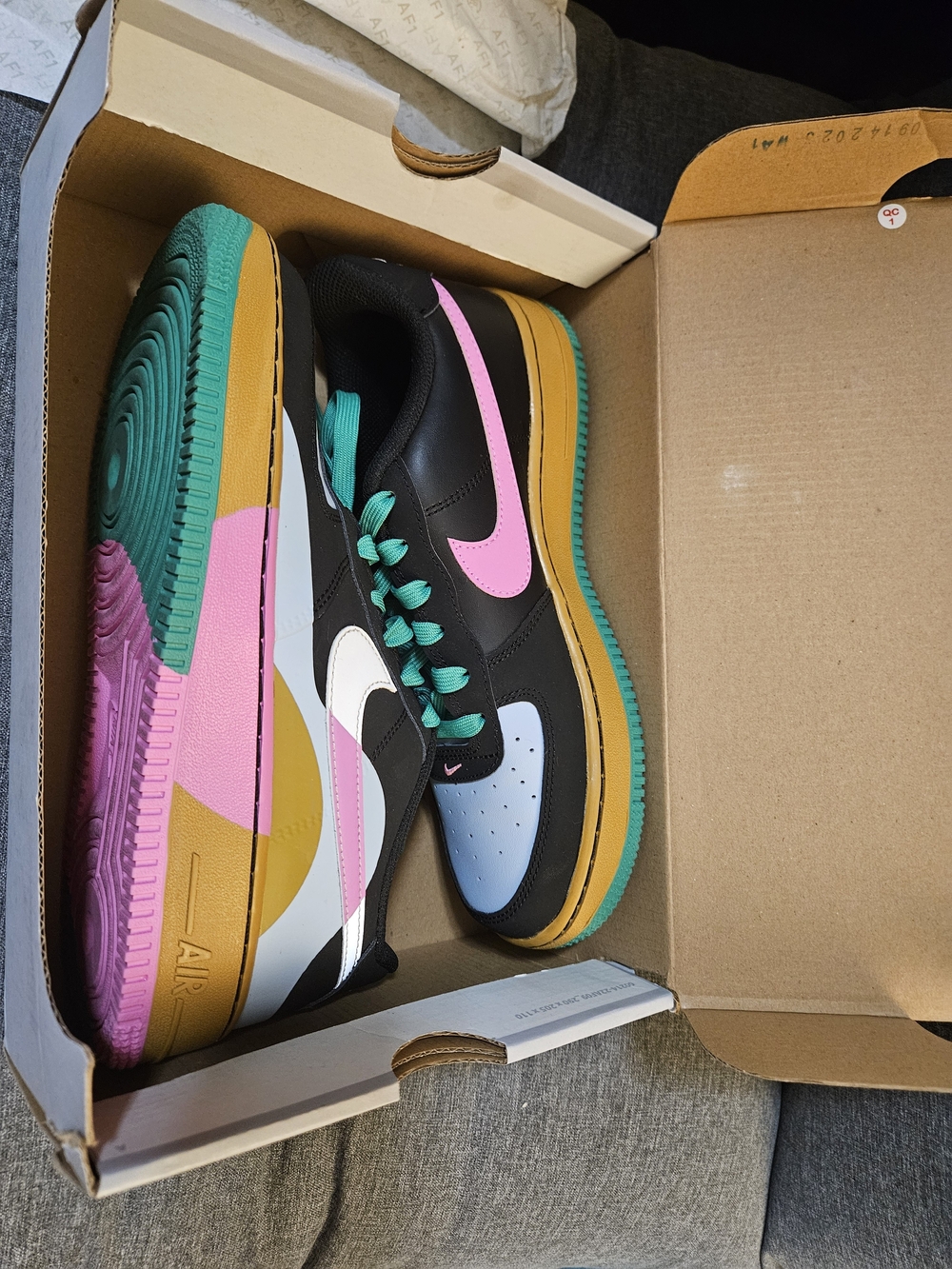 Nike Women’s Low-Top Sneakers in Black, Pink, Teal & Yellow